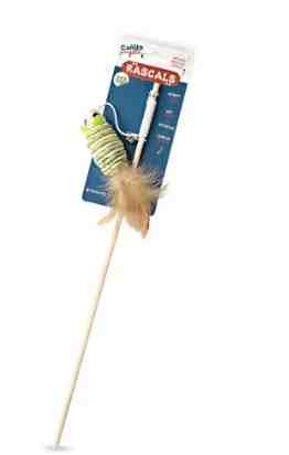 JUG81474 VARITA PARA GATO RATON CON PLUMA 